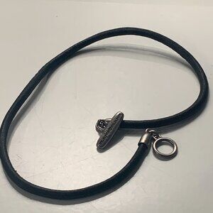 Slane and Slane vintage leather and silver toggle necklace